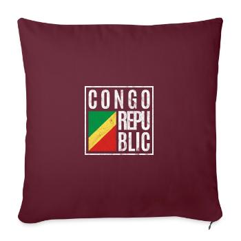République du Congo - Housse de coussin décorative 45 x 45 cm - bordeaux - Devant