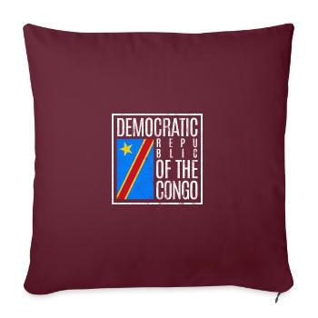 République démocratique du Congo - Housse de coussin décorative 45 x 45 cm - bordeaux - Devant
