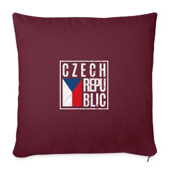 Tschechische Republik - Sofakissenbezug 45 x 45 cm - Burgunderrot - Vorne