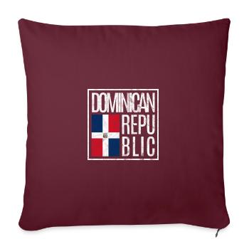 République dominicaine - Housse de coussin décorative 45 x 45 cm - bordeaux - Devant