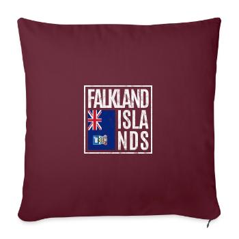 Îles Falkland - Housse de coussin décorative 45 x 45 cm - bordeaux - Devant