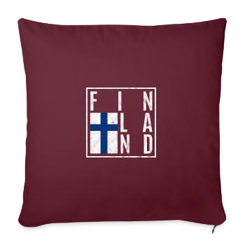 Finlande - Housse de coussin décorative 45 x 45 cm - bordeaux - Devant