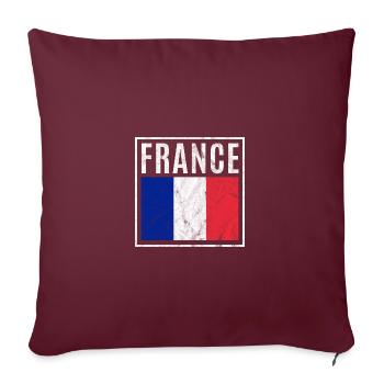 France - Housse de coussin décorative 45 x 45 cm - bordeaux - Devant