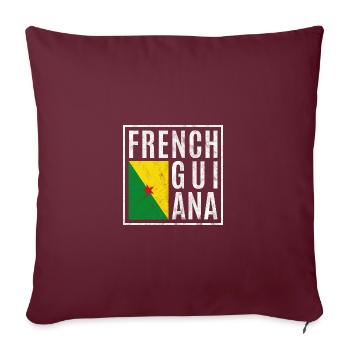 Guyane française - Housse de coussin décorative 45 x 45 cm - bordeaux - Devant