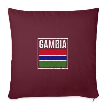 Gambie - Housse de coussin décorative 45 x 45 cm - bordeaux - Devant