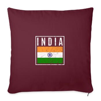 Inde - Housse de coussin décorative 45 x 45 cm - bordeaux - Devant