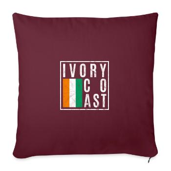 Côte d’Ivoire - Housse de coussin décorative 45 x 45 cm - bordeaux - Devant