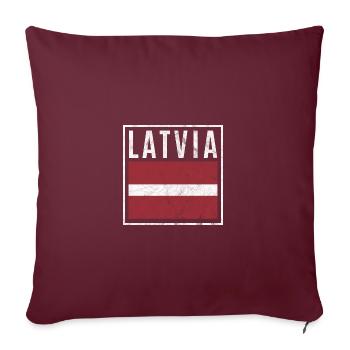 Lettonie - Housse de coussin décorative 45 x 45 cm - bordeaux - Devant