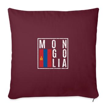 Mongolei - Sofakissenbezug 45 x 45 cm - Burgunderrot - Vorne