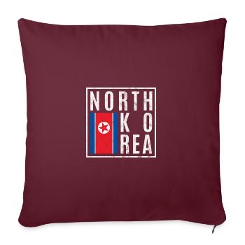 Nordkorea - Sofakissenbezug 45 x 45 cm - Burgunderrot - Vorne