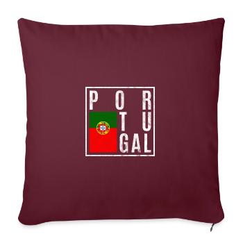 Portugal - Housse de coussin décorative 45 x 45 cm - bordeaux - Devant