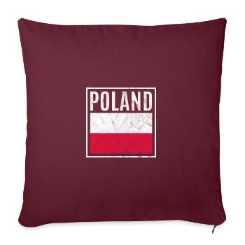 Pologne - Housse de coussin décorative 45 x 45 cm - bordeaux - Devant