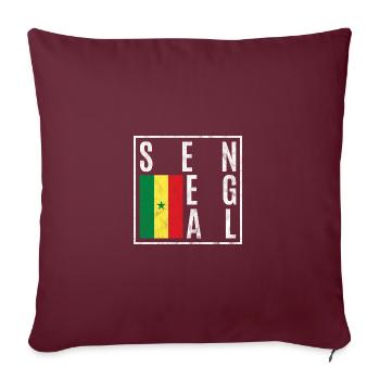 Sénégal - Housse de coussin décorative 45 x 45 cm - bordeaux - Devant