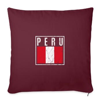Pérou - Housse de coussin décorative 45 x 45 cm - bordeaux - Devant