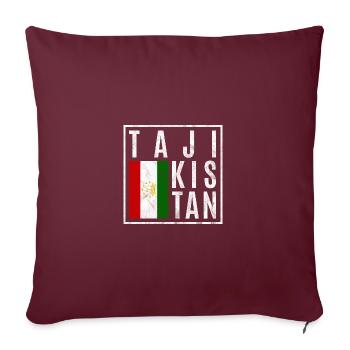 Tadjikistan - Housse de coussin décorative 45 x 45 cm - bordeaux - Devant