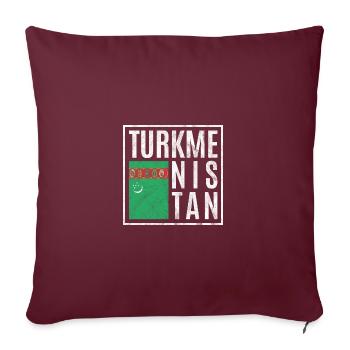 Turkménistan - Housse de coussin décorative 45 x 45 cm - bordeaux - Devant