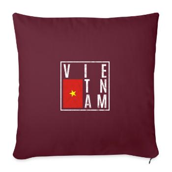 Vietnam - Housse de coussin décorative 45 x 45 cm - bordeaux - Devant