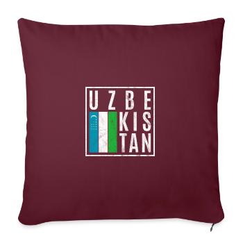 Ouzbékistan - Housse de coussin décorative 45 x 45 cm - bordeaux - Devant
