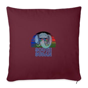 Soudan du Sud - Housse de coussin décorative 45 x 45 cm - bordeaux - Devant