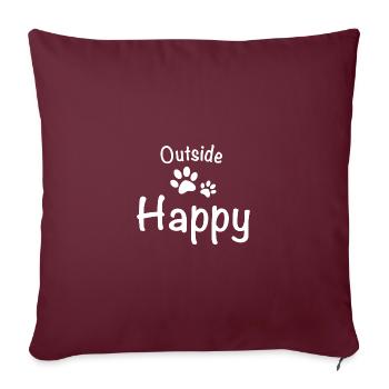 Extérieur chien heureux promenade de chien - Housse de coussin décorative 45 x 45 cm - bordeaux - Devant
