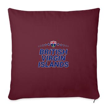 Britische Jungferninseln - Sofakissenbezug 45 x 45 cm - Burgunderrot - Vorne