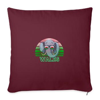 Pays de Galles - Housse de coussin décorative 45 x 45 cm - bordeaux - Devant