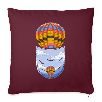 Balloon Ride Gift Chest Bag Montgolfière - Housse de coussin décorative 45 x 45 cm - bordeaux - Devant