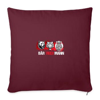 Bartliebhaber Vatertag Vater Bier Bär Tiger Mann - Sofakissenbezug 45 x 45 cm - Burgunderrot - Vorne