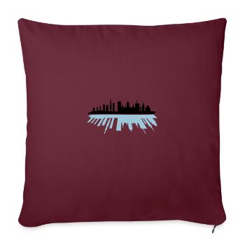 toits de la ville - Housse de coussin décorative 45 x 45 cm - bordeaux - Devant