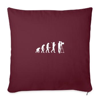 Évolution cameraman idée cadeau drôle de tournage vidéo - Housse de coussin décorative 45 x 45 cm - bordeaux - Devant