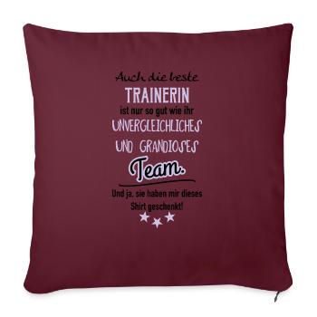 Beste Trainerin Shirt - Sofakissenbezug 45 x 45 cm - Burgunderrot - Vorne