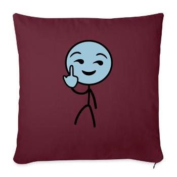 Fuck you stickman - Housse de coussin décorative 45 x 45 cm - bordeaux - Devant