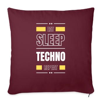 manger du sommeil techno répéter l’idée cadeau en disant fête - Housse de coussin décorative 45 x 45 cm - bordeaux - Devant