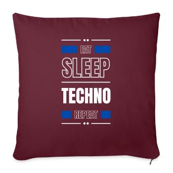 manger du sommeil techno répéter l’idée cadeau en disant fête - Housse de coussin décorative 45 x 45 cm - bordeaux - Devant