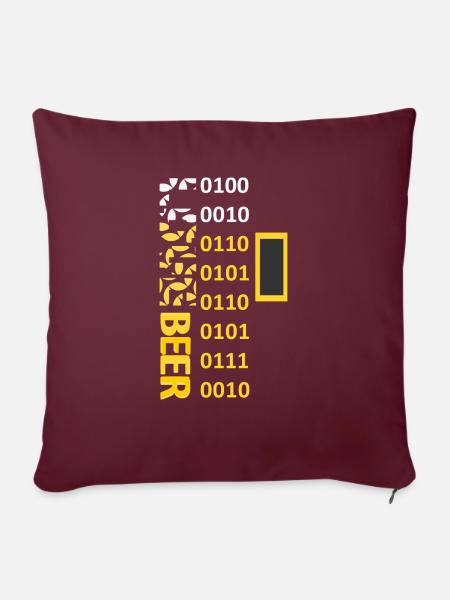 LOVE BEER BINARY 400 - Sofakissenbezug 45 x 45 cm - Burgunderrot