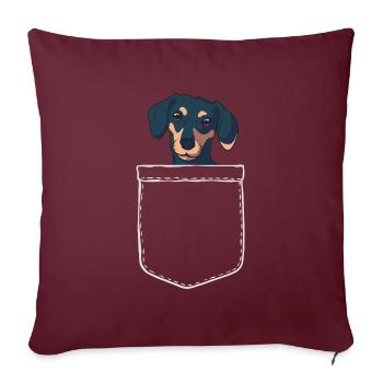 Dacker Poitrine Poitrine Animal Chien Cadeau - Housse de coussin décorative 45 x 45 cm - bordeaux - Devant