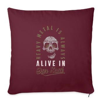 Concert de groupe de métal Hardrock - Housse de coussin décorative 45 x 45 cm - bordeaux - Devant