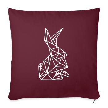 Lignes de géométrie rabbit - Housse de coussin décorative 45 x 45 cm - bordeaux - Devant