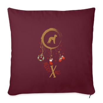 Bedlington Terrier Weihnachten Weihnachtstraumfäng - Sofakissenbezug 45 x 45 cm - Burgunderrot - Vorne