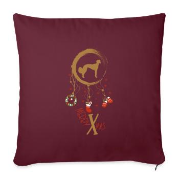 Saluki Weihnachten Weihnachtstraumfänger - Sofakissenbezug 45 x 45 cm - Burgunderrot - Vorne