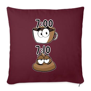 KAFFEE KACKEN KACKE MORGENSCHISS - Sofakissenbezug 45 x 45 cm - Burgunderrot - Vorne