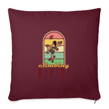 Mur de gymnase d’escalade de bloc - Housse de coussin décorative 45 x 45 cm - bordeaux - Devant