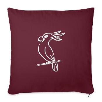 Kakadu Fun Portrait Oiseau Dessin - Housse de coussin décorative 45 x 45 cm - bordeaux - Devant