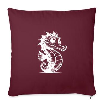 Enfants Hippocampe Bébé Crayon Grands Yeux Croquis - Housse de coussin décorative 45 x 45 cm - bordeaux - Devant