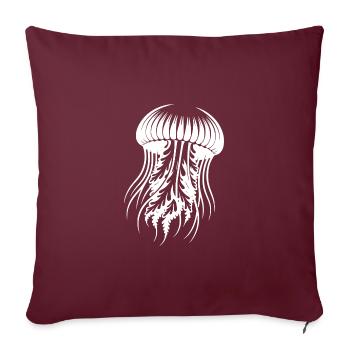 Méduse flottante et dangereuse - Housse de coussin décorative 45 x 45 cm - bordeaux - Devant