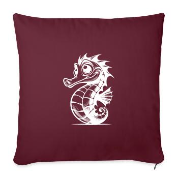 Hippocampe Enfants Crayon Grands Yeux Croquis - Housse de coussin décorative 45 x 45 cm - bordeaux - Devant