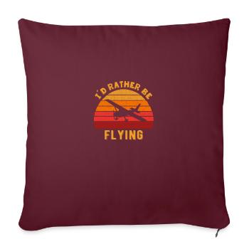 Flying Aviation design C172 Amateur d'avions - Housse de coussin décorative 45 x 45 cm - bordeaux - Devant