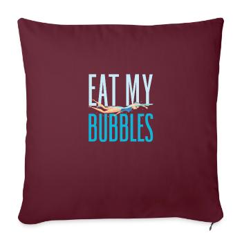Eat My Bubbles Funny Swimming - Sofakissenbezug 45 x 45 cm - Burgunderrot - Vorne