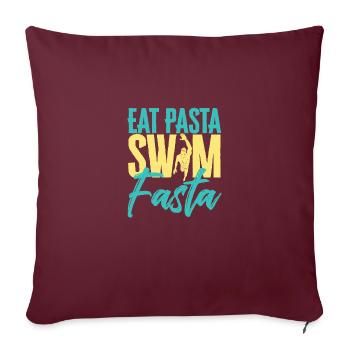 Eat Pasta Swim Fasta Funny Swimming - Sofakissenbezug 45 x 45 cm - Burgunderrot - Vorne