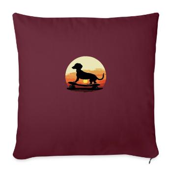 Dachshund skateboard dog, Weenie Dog - Sofakissenbezug 45 x 45 cm - Burgunderrot - Vorne